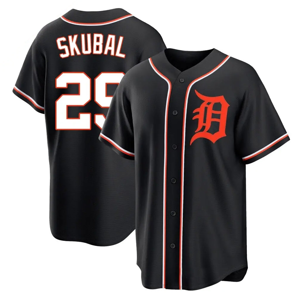 Crovyle D.Tigers #29 Tarik Skubal Player Black Fashion Out Home Game Stitched Jerseys