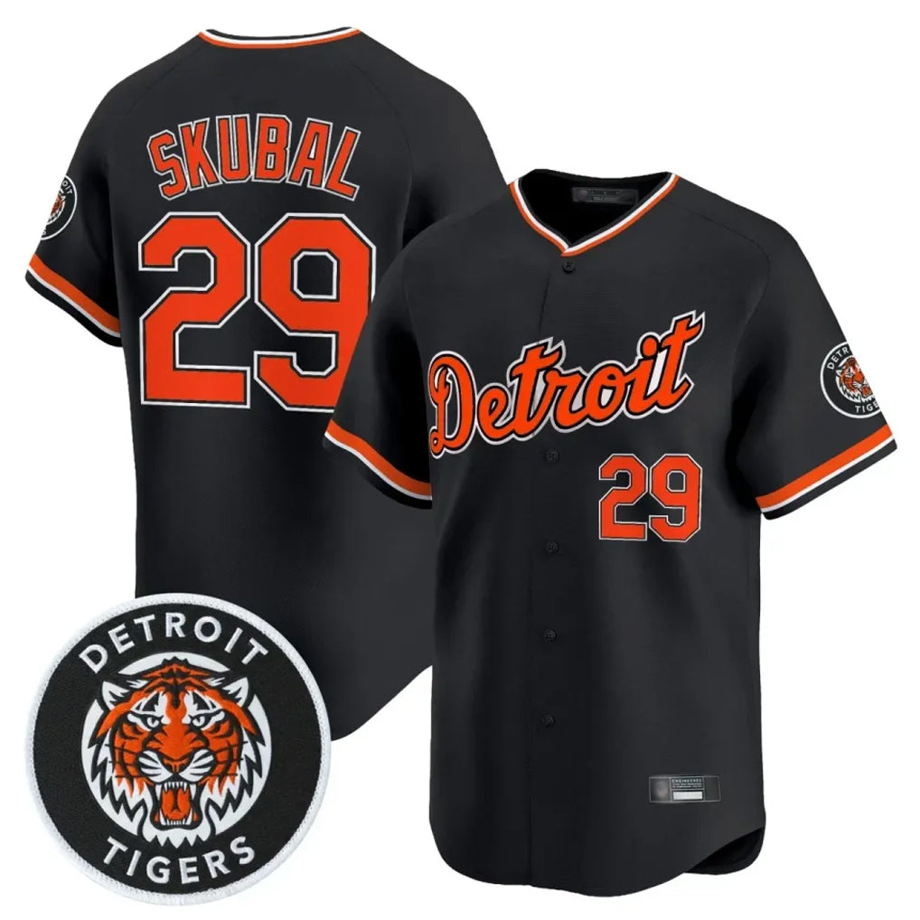 Crovyle D.Tigers #29 Tarik Skubal Player Black Limited Home Stitched Jerseys