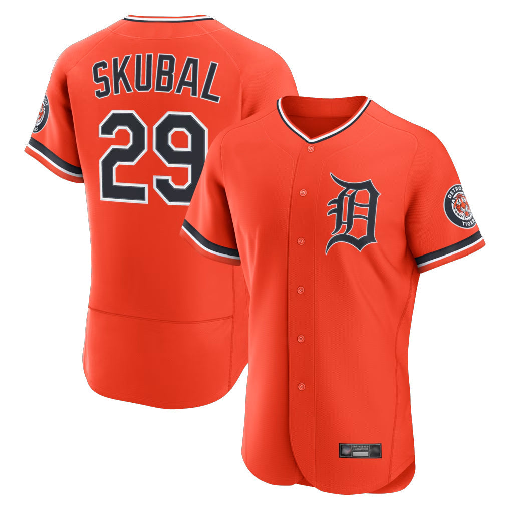 Crovyle D.Tigers #29 Tarik Skubal Player Orange Limited Elite Home Stitched Jerseys