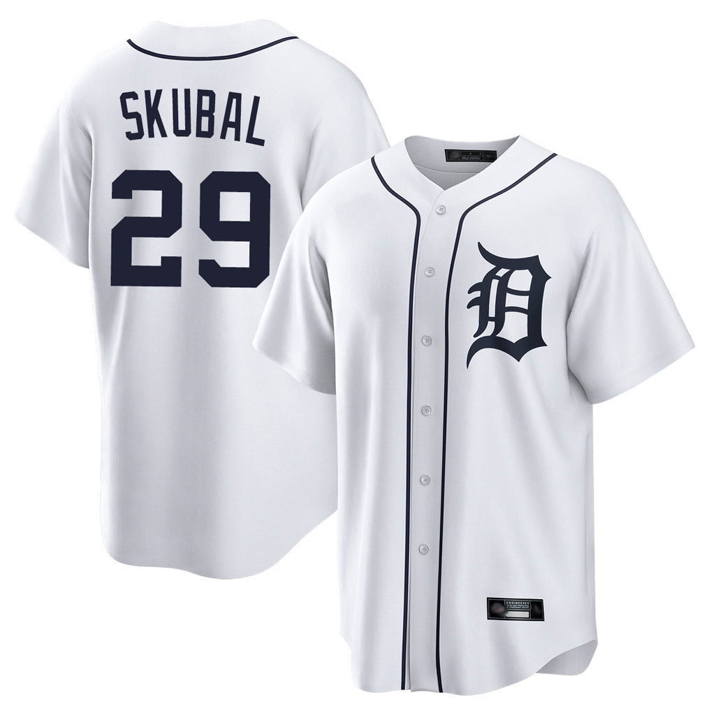 Crovyle D.Tigers #29 Tarik Skubal Player White Home Game Stitched Jerseys