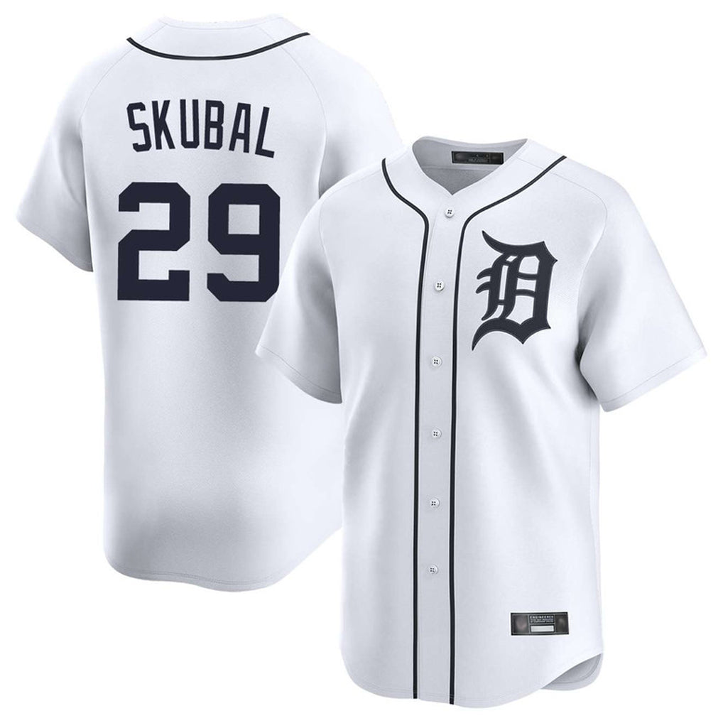 Crovyle D.Tigers #29 Tarik Skubal Player White Home Limited Stitched Jerseys