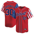 Crovyle D.Tigers #30 Kerry Carpenter Player Red Independence Day Vapor Premier Limited Stitched Jerseys