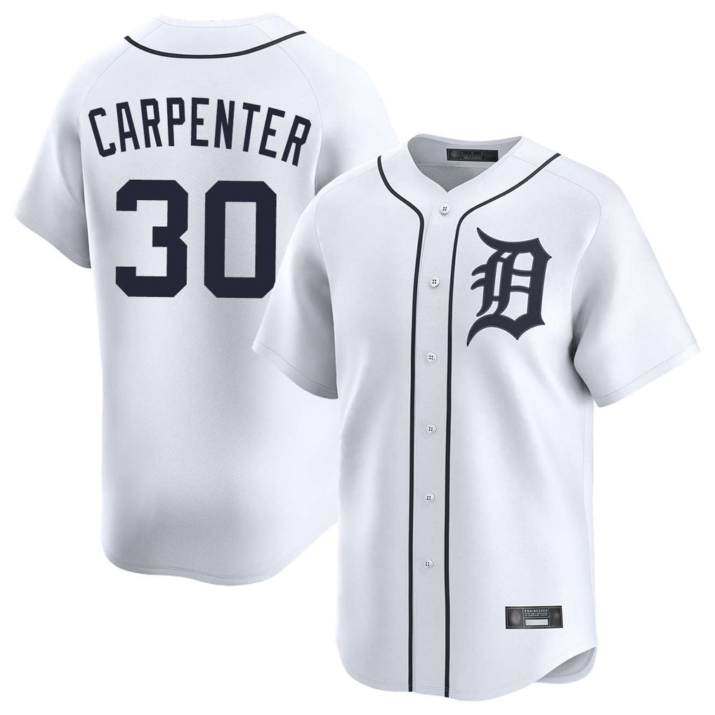 Crovyle D.Tigers #30 Kerry Carpenter Player White Home Limited Stitched Jerseys