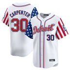 Crovyle D.Tigers #30 Kerry Carpenter Player White Independence Day Vapor Premier Limited Stitched Jerseys