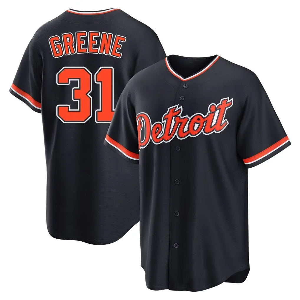 Crovyle D.Tigers #31 Riley Greene Player Navy Home Game Stitched Jerseys