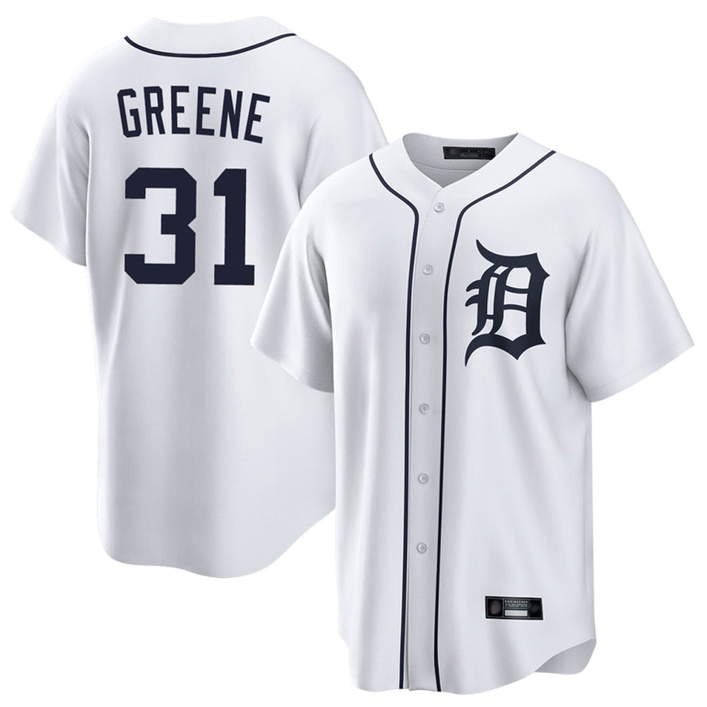 Crovyle D.Tigers #31 Riley Greene Player White Home Game Stitched Jerseys