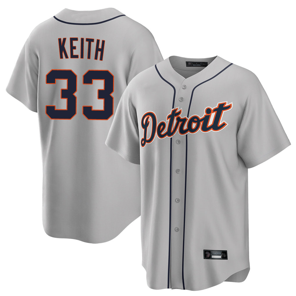Crovyle D.Tigers #33 Colt Keith Player Gray Home Game Stitched Jerseys