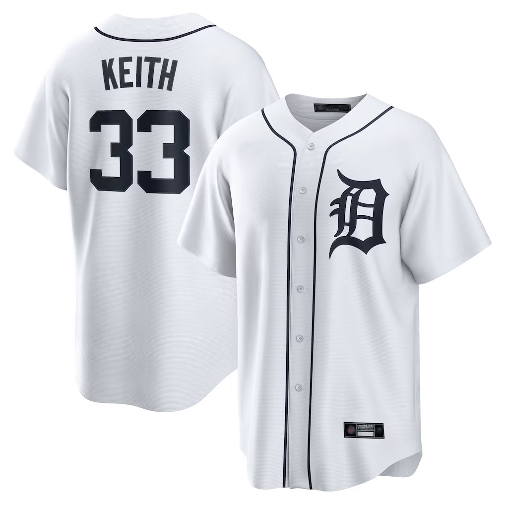 Crovyle D.Tigers #33 Colt Keith Player White Home Game Stitched Jerseys