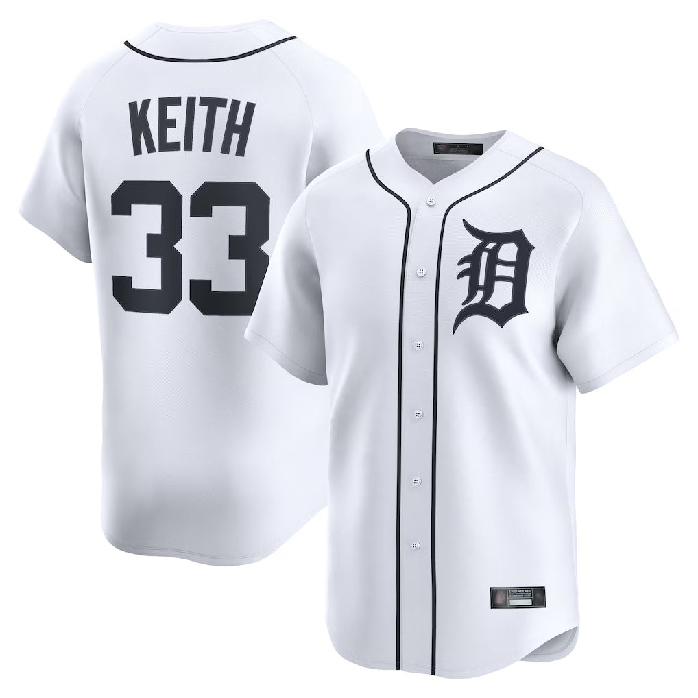 Crovyle D.Tigers #33 Colt Keith Player White Home Limited Stitched Jerseys