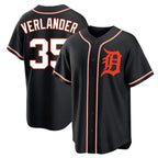 Crovyle D.Tigers #35 Justin Verlander Player Black Fashion Out Home Game Stitched Jerseys