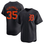 Crovyle D.Tigers #35 Justin Verlander Player Navy Home Limited Stitched Jerseys