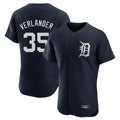 Crovyle D.Tigers #35 Justin Verlander Player Navy Limited Elite Home Stitched Jerseys