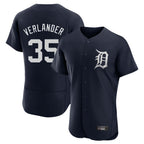 Crovyle D.Tigers #35 Justin Verlander Player Navy Limited Elite Home Stitched Jerseys
