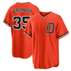 Crovyle D.Tigers #35 Justin Verlander Player Orange Home Game Stitched Jerseys