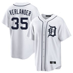 Crovyle D.Tigers #35 Justin Verlander Player White Home Game Stitched Jerseys