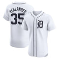 Crovyle D.Tigers #35 Justin Verlander Player White Limited Elite Home Stitched Jerseys