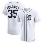 Crovyle D.Tigers #35 Justin Verlander Player White Limited Elite Home Stitched Jerseys
