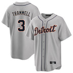 Crovyle D.Tigers #3 Alan Trammell Player Gray Home Game Stitched Jerseys