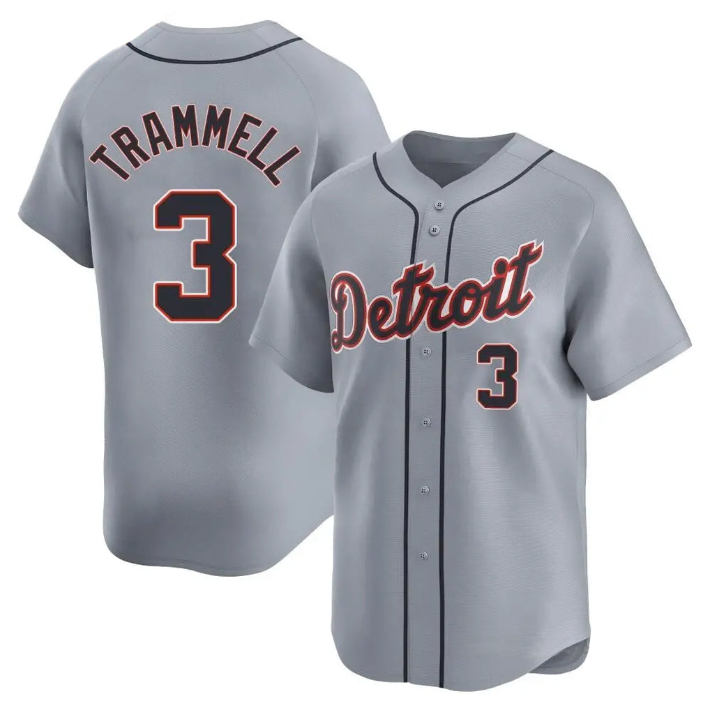 Crovyle D.Tigers #3 Alan Trammell Player Gray Home Limited Stitched Jerseys