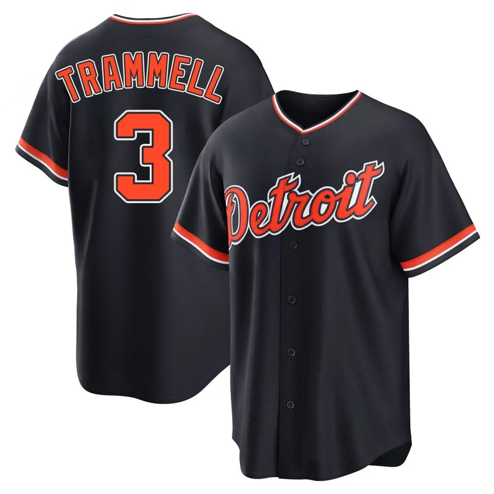 Crovyle D.Tigers #3 Alan Trammell Player Navy Home Game Stitched Jerseys