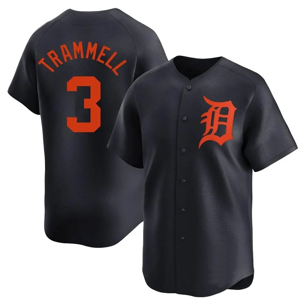 Crovyle D.Tigers #3 Alan Trammell Player Navy Home Limited Stitched Jerseys