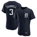 Crovyle D.Tigers #3 Alan Trammell Player Navy Limited Elite Home Stitched Jerseys