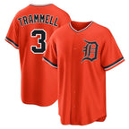 Crovyle D.Tigers #3 Alan Trammell Player Orange Home Game Stitched Jerseys