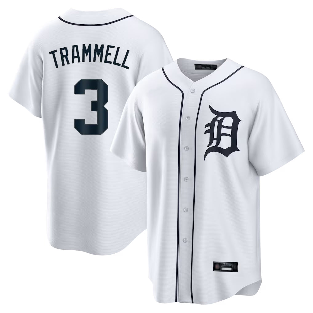 Crovyle D.Tigers #3 Alan Trammell Player White Home Game Stitched Jerseys