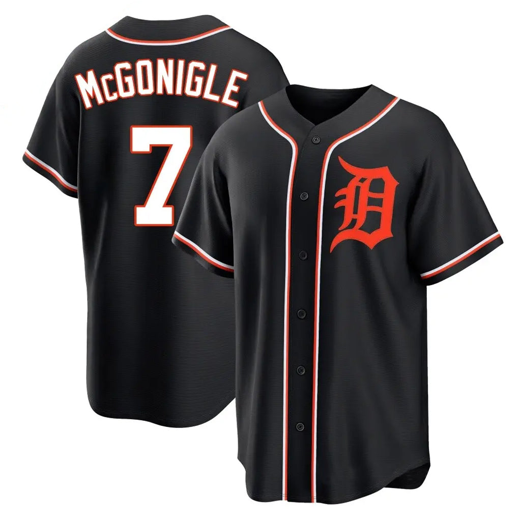 Crovyle D.Tigers #7 Kevin McGonigle Player Black Fashion Out Home Game Stitched Jerseys