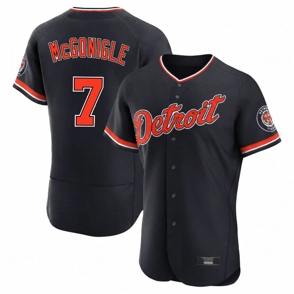 Crovyle D.Tigers #7 Kevin McGonigle Player Navy Limited Elite Home Game Stitched Jerseys