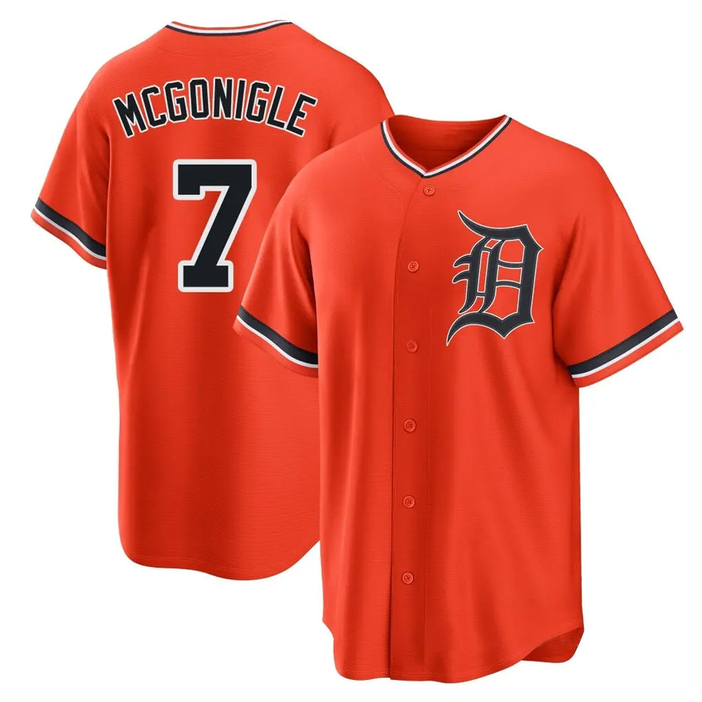 Crovyle D.Tigers #7 Kevin McGonigle Player Orange Home Game Stitched Jerseys