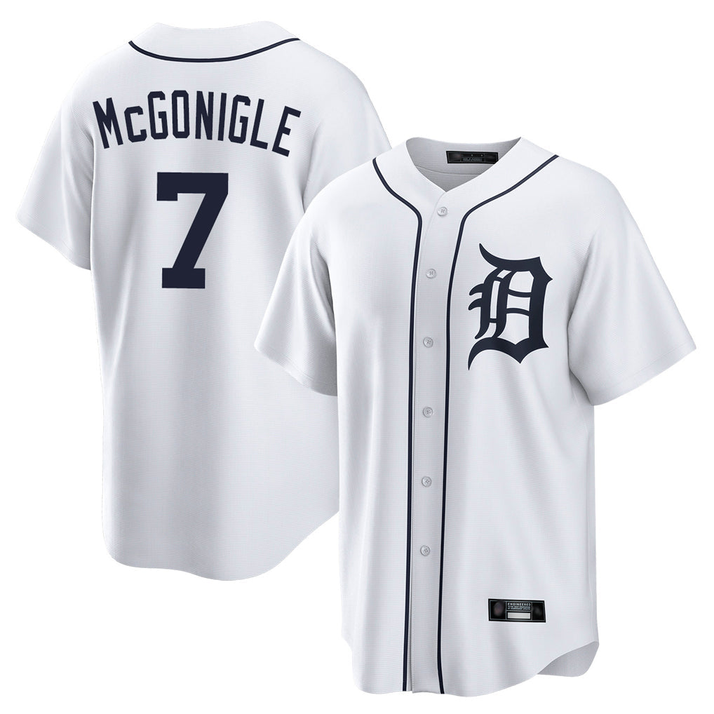 Crovyle D.Tigers #7 Kevin McGonigle Player White Home Game Stitched Jerseys
