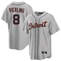 Crovyle D.Tigers #8 Matt Vierling Player Gray Home Game Stitched Jerseys