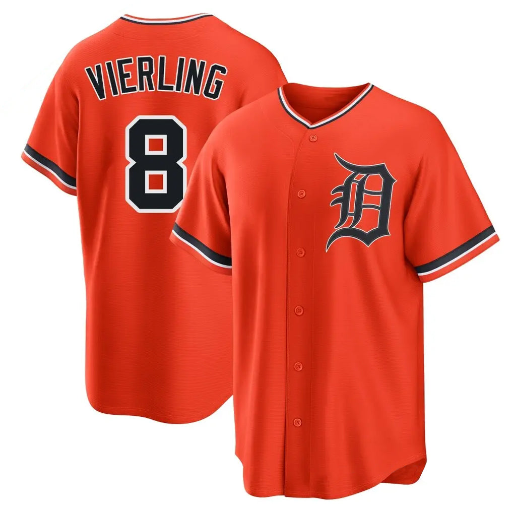 Crovyle D.Tigers #8 Matt Vierling Player Orange Home Game Stitched Jerseys