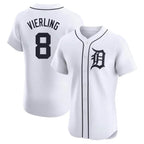 Crovyle D.Tigers #8 Matt Vierling Player White Limited Elite Home Stitched Jerseys