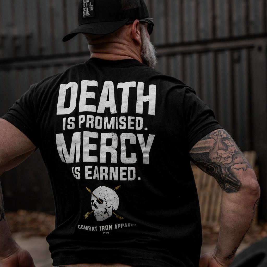 Crovyie cheap jerseys Ordering Death Is Promised. Mercy Is Earned Men's T-Shirt