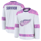 Crovyle D.Red wings White Hockey Fights Cancer Survivor Practice Jerseys