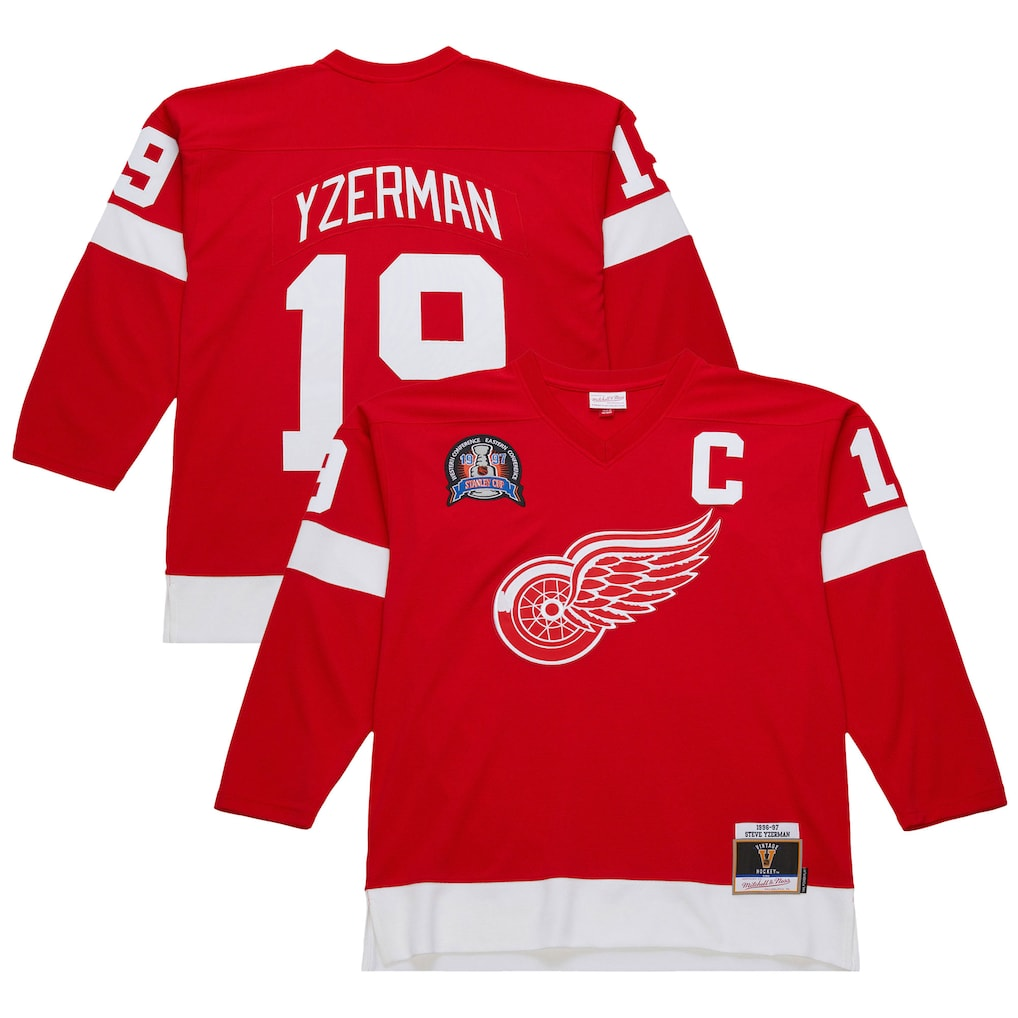 Crovyle D.Red wings #19 Steve Yzerman Scarlet 1996-97 Power Play Jerseys