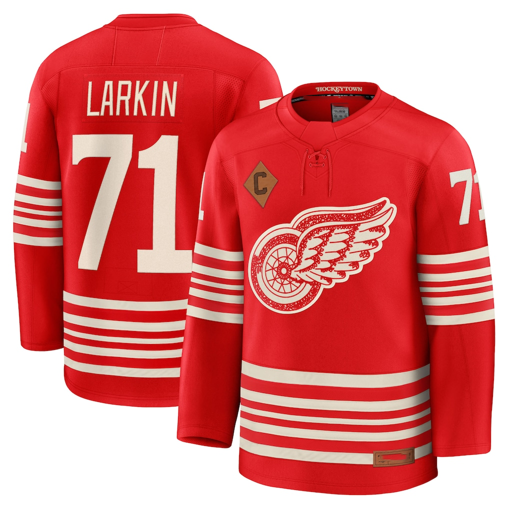Crovyle D.Red wings #71 Dylan Larkin Red Centennial Premium Player Jerseys