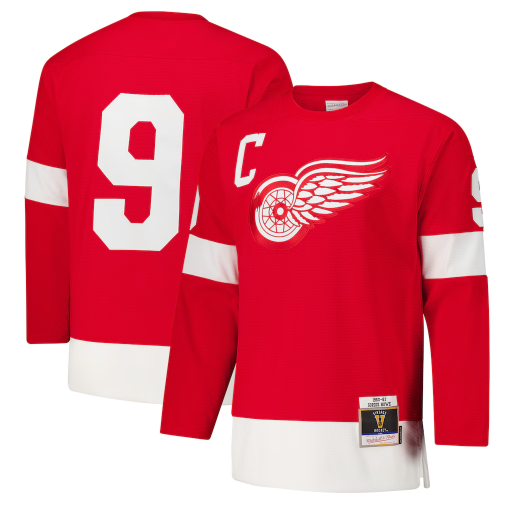 Crovyle D.Red wings #9 Gordie Howe Red 1960-61 Power Play Jerseys