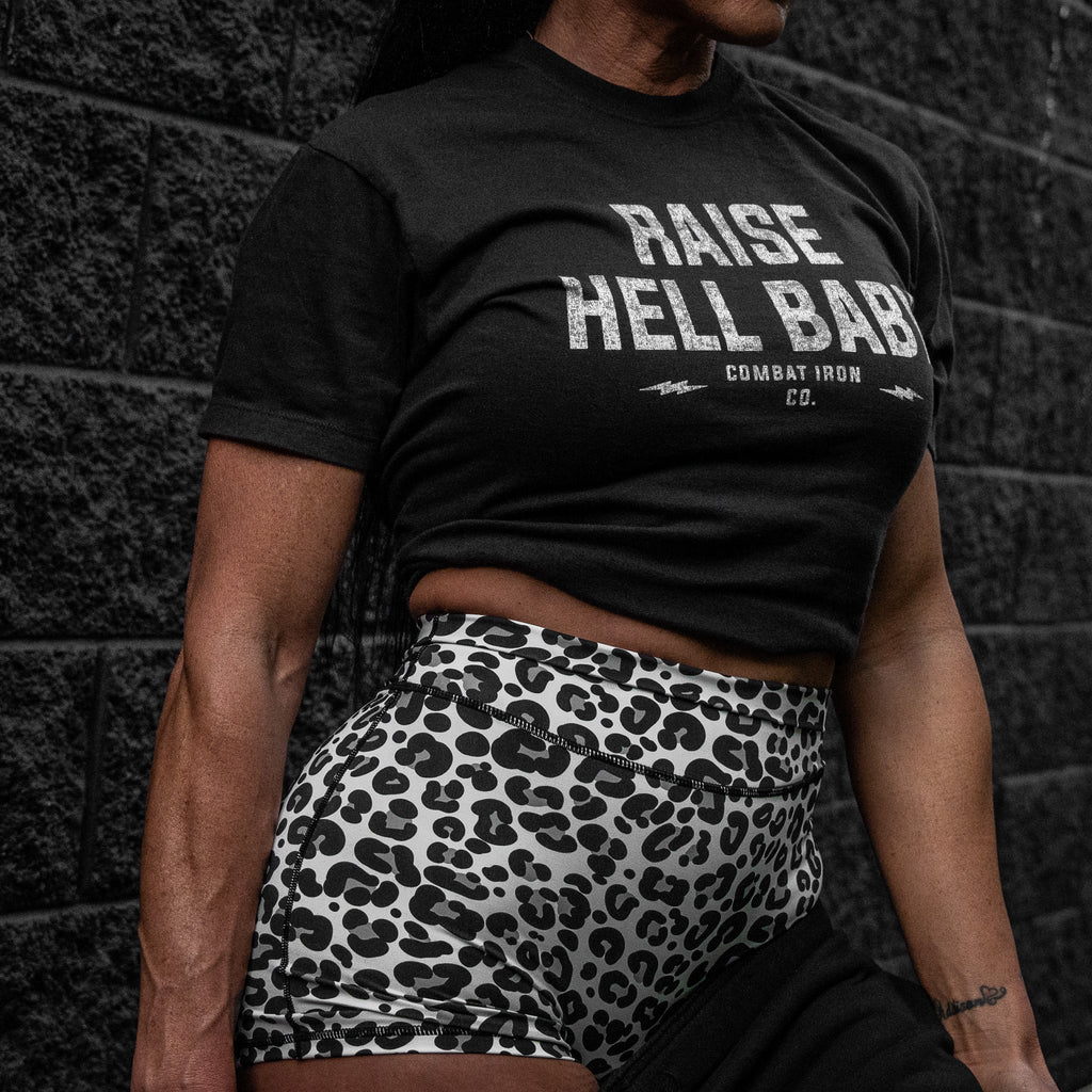 Crovyie cheap jerseys Ordering Raise Hell Baby Women's Crop T-Shirt