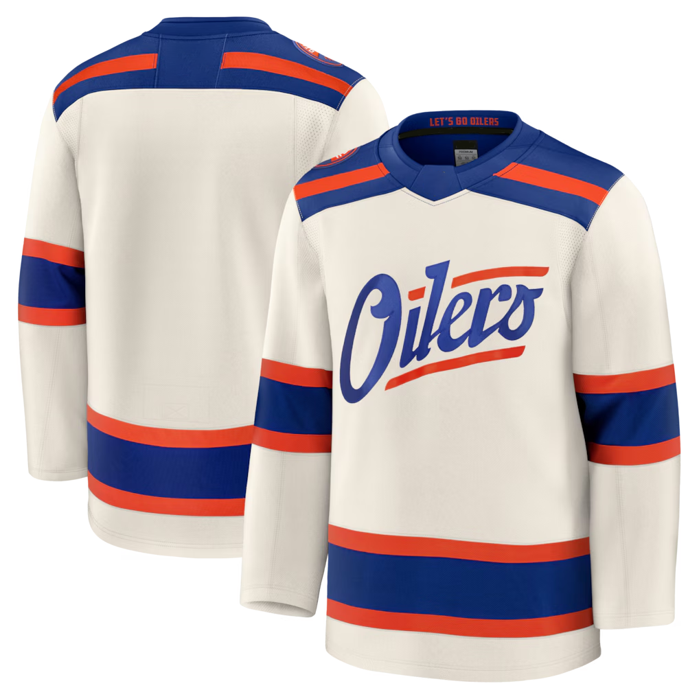 Crovyle E.Oilers Light Beige Alternate Premium Jerseys