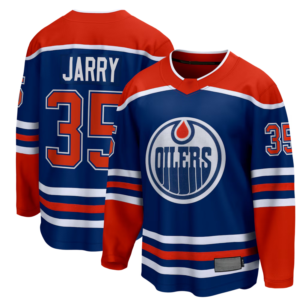 Crovyle E.Oilers #35 Tristan Jarry Royal Home Premier Breakaway Player Jerseys
