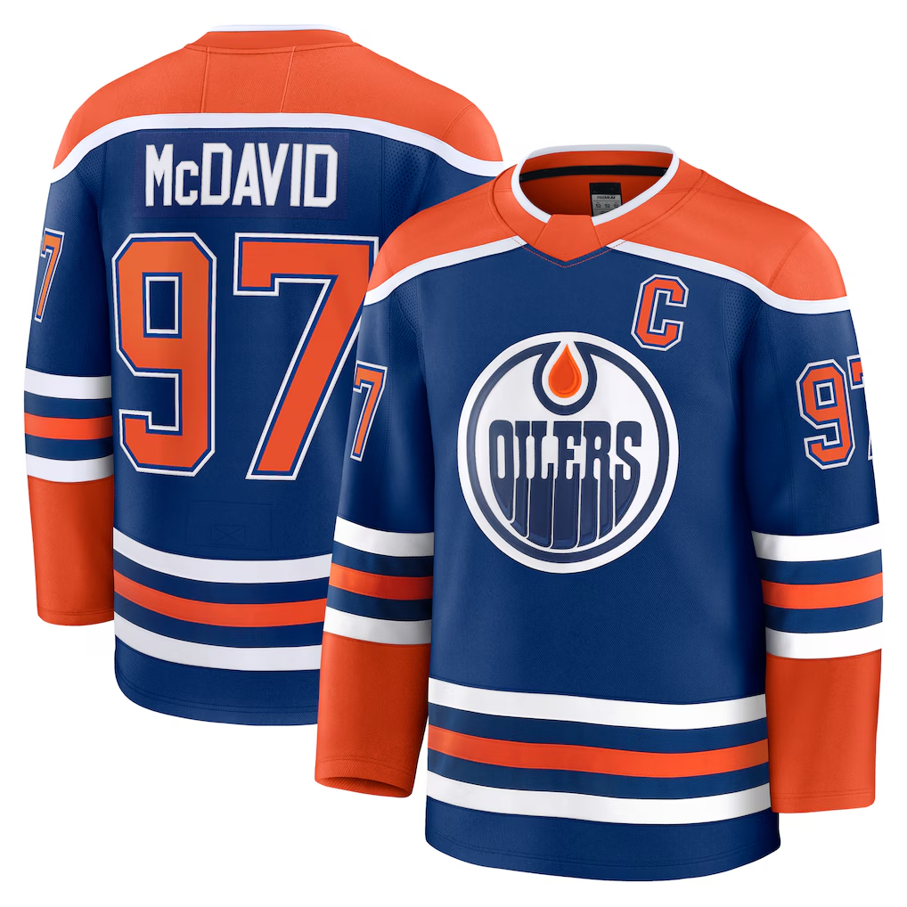 Crovyle E.Oilers #97 Connor McDavid Royal Home Premium Jerseys