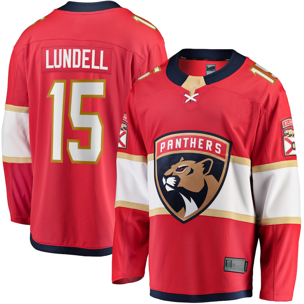 Crovyle F.Panthers F.Panthers #15 Anton Lundell Red Home Breakaway Player Jerseys