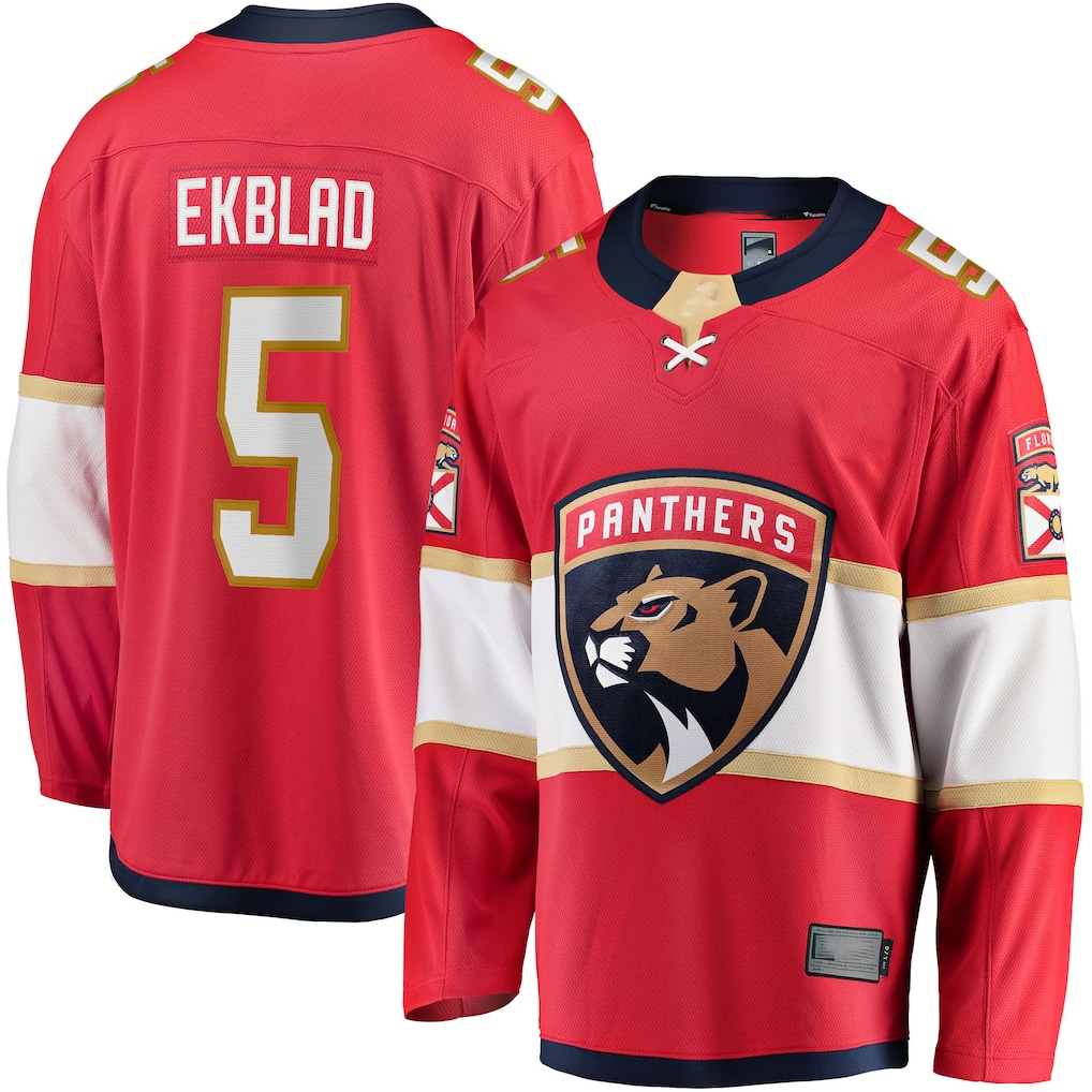 Crovyle F.Panthers #5 Aaron Ekblad Red Home Team Breakaway Player Jerseys