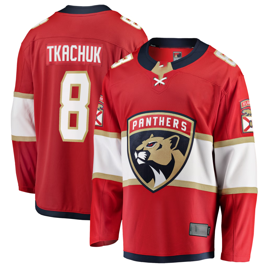 Crovyle F.Panthers #8 Brady Tkachuk Red Home Breakaway Jerseys
