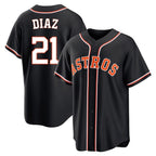 Crovyle H.Astros #21 Yainer Diaz Player Black Fashion Out Home Game Stitched Jerseys