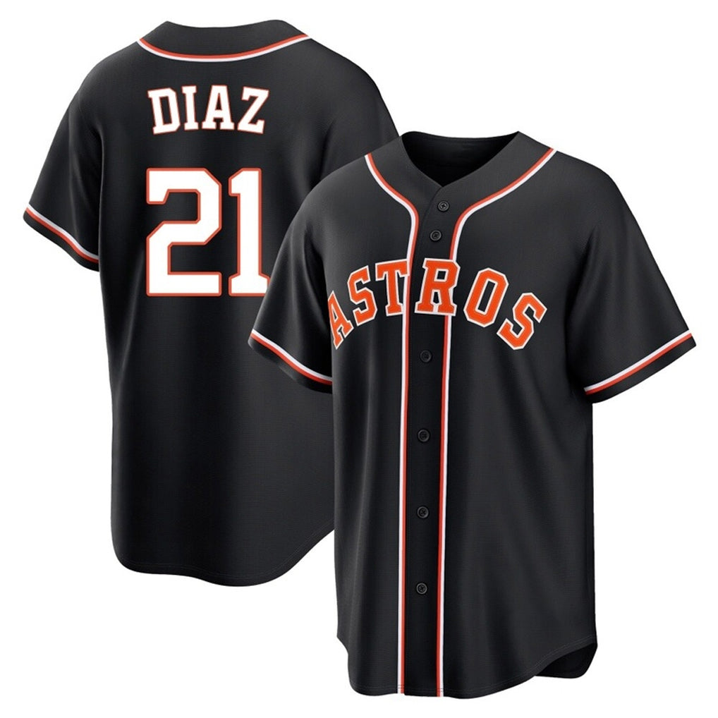 Crovyle H.Astros #21 Yainer Diaz Player Black Fashion Out Home Game Stitched Jerseys