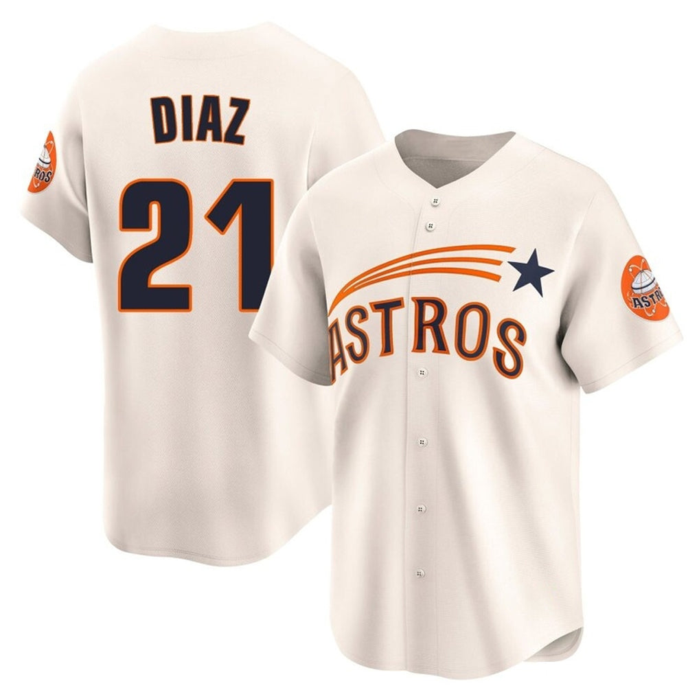 Crovyle H.Astros #21 Yainer Diaz Player Cream Throwback Cooperstown Collection Limited Stitched Jerseys